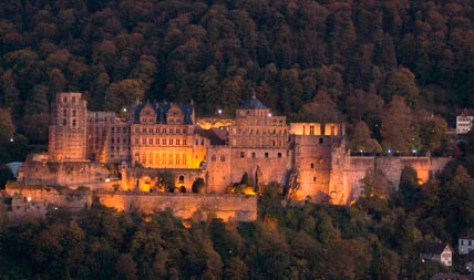 Das Heidelberger Schloss vom Philosophenweg aus gesehen