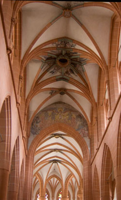 Heidelberg, Blick in die gotische Decke der Heiliggeistkirche