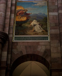 Eines der Bilder im Nazarenerstil im Hauptschiff des Kaiserdoms von Speyer