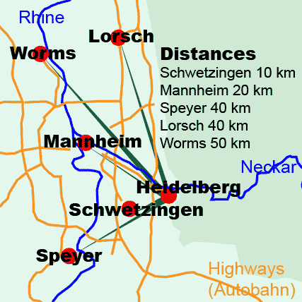 Map of the Heidelberg area